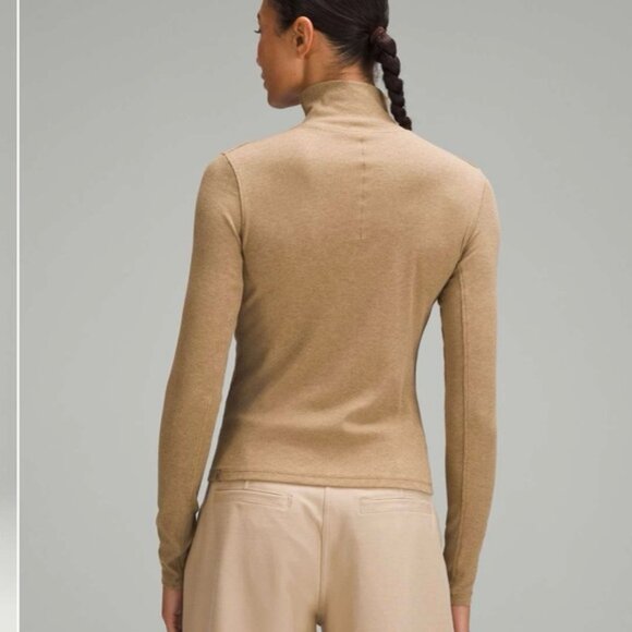 Lululemon Ribbed WoolBlend TurtleneckHeathered Allspice size 8 - Picture 10 of 13